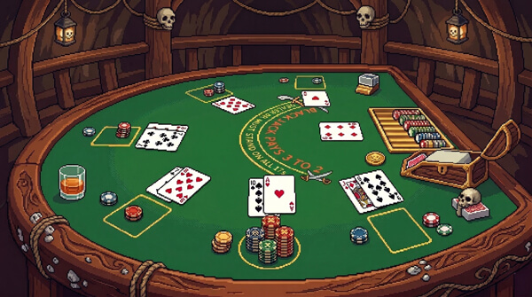 Blackjack Cards and Table