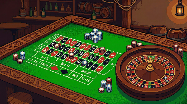 Roulette Table and Wheel